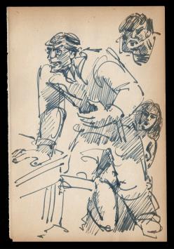 Tekening van Frans Masereel uit zijn schetsboek