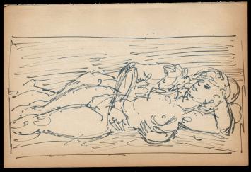 Tekening van Frans Masereel uit zijn schetsboek