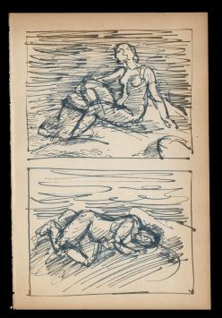 Schets van Frans Masereel uit zijn schetsboek kopen