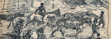Tekening van Frans Masereel uit zijn schetsboek