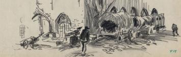 Tekeningen van Belgische tekenaar Frans Masereel uit zijn schetsboek