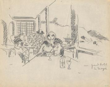 Schetsen van Frans Masereel op papier