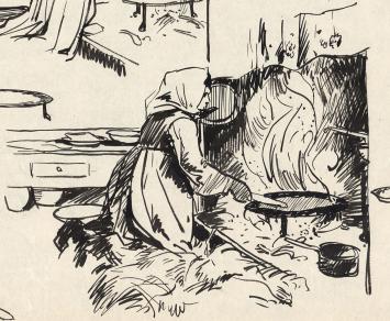 Schetsen van Belgische tekenaar Frans Masereel uit zijn schetsboek