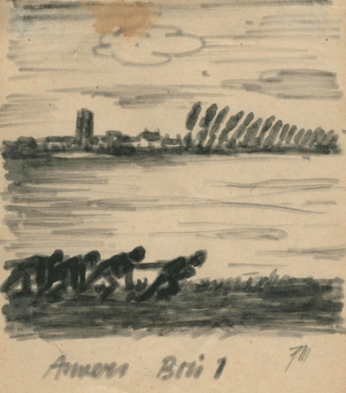 Kunstwerkje van F. Masereel, boottrekkers