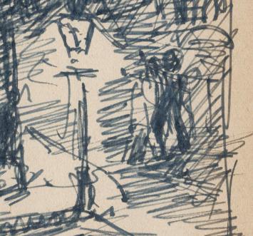 Studieschets van F. Masereel op papier