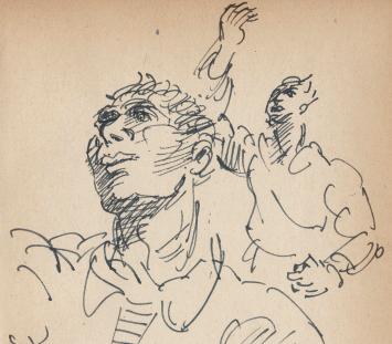 Tekening van Frans Masereel uit zijn schetsboek 1939