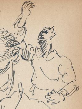 Studieschets van F. Masereel op papier
