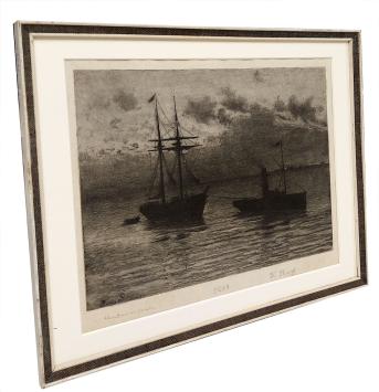 Zeilschip met sleepboot te Antwerpen 1893