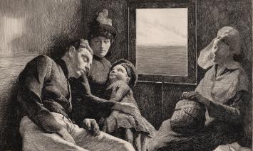 Mensen aan het raam op de trein van Frans Proost