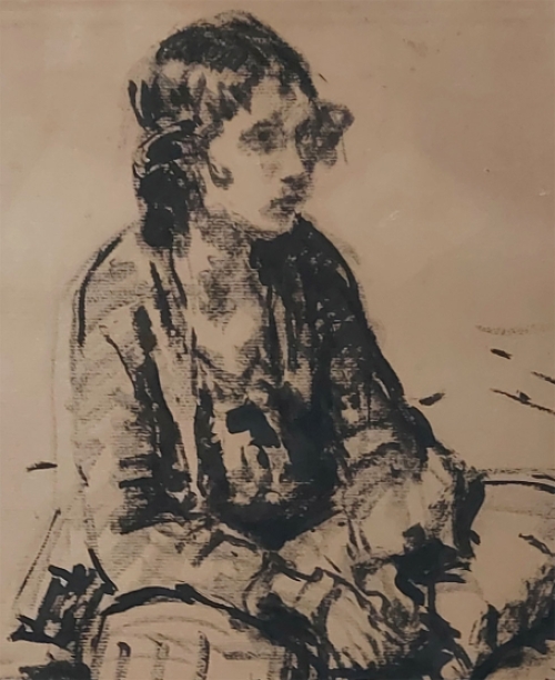 Frans Smeers met een werk uit 1927