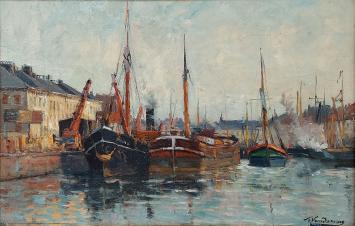 Boten aan de kade van Frans van Damme