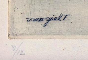 Ets van de Kempische kunstenaar Frans Van Giel