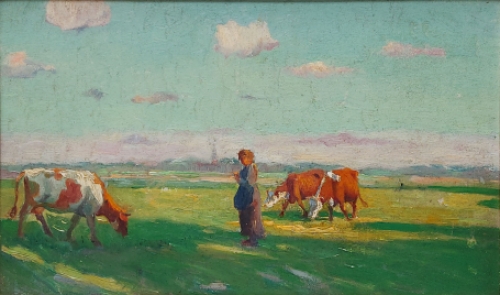 Romantisch landschapje van Frans Van Giel