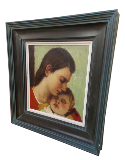 Moeder met slapend kindje