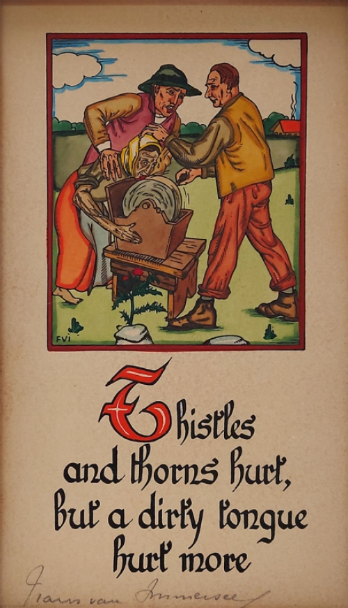 Gesigneerde prent van Frans Van Immerseel