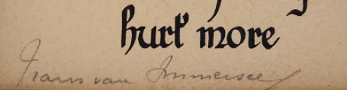 Frans Van Immerseel  met een gesigneerd kunstwerk