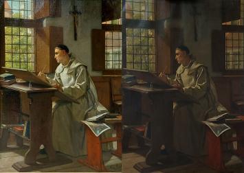 Monnik aan het werk (+/- 1880)