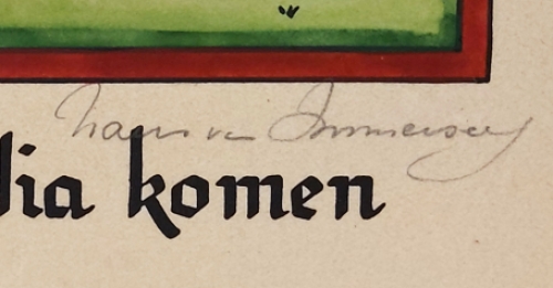 Frans Van Immerseel  met een gesigneerd kunstwerk