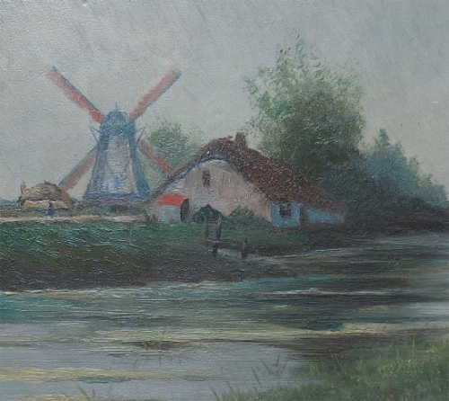 Franz de De Vadder met een schilderij