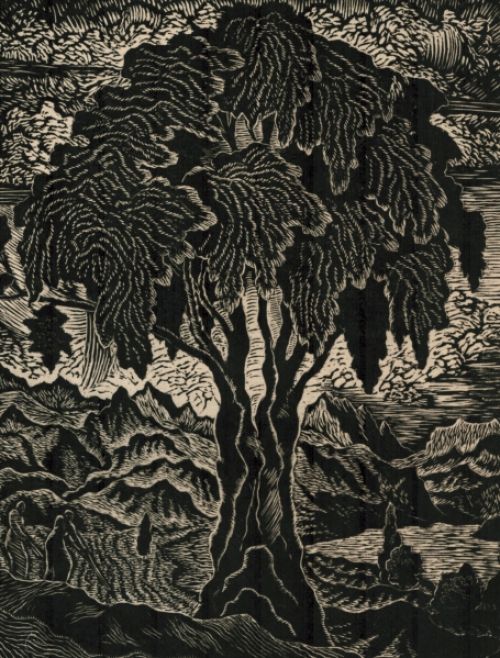 Houtsnede van Franz Emanuel Hecht