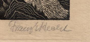 deutscher künstler franz emanuel hecht mit holzschnitt