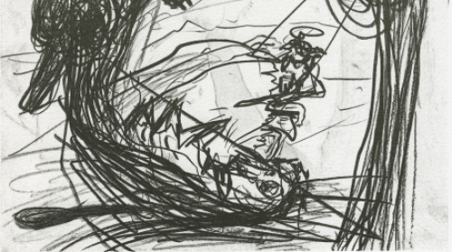 Gesigneerde litho van een tekening van Bervoets