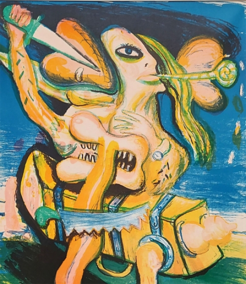 Expressionistische litho van Fred Bervoets