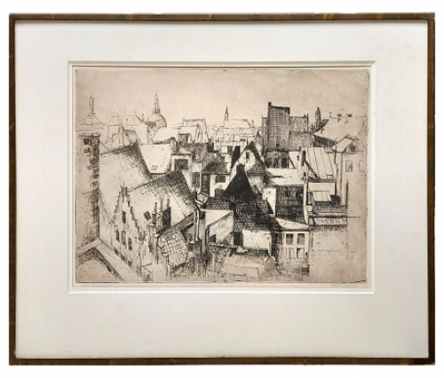 Een Ets van de Belgische kunstenaar Fred Bervoets