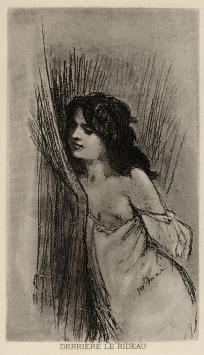 Heliogravure Derriere le Rideau van  Félicien Rops