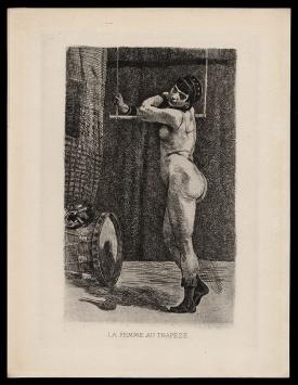 Heliogravure van Félicien Rops  La femme au trapèze Exsteens 995