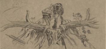 F. Rops met een gesigneerde heliogravure