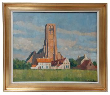 Olieverfschilderij van de Brugse kunstenaar Flori Van Acker