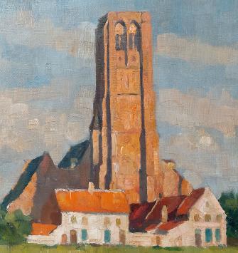 Schilderij, Damme op canvas van F. Van Acker