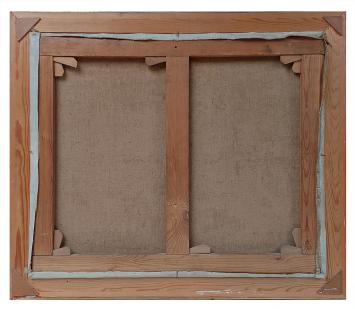 Kerk te Damme vanuit de velden geschilderd