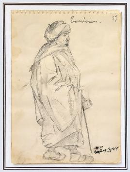 De Belgische kunstenaar George Creten  met een kleine tekening