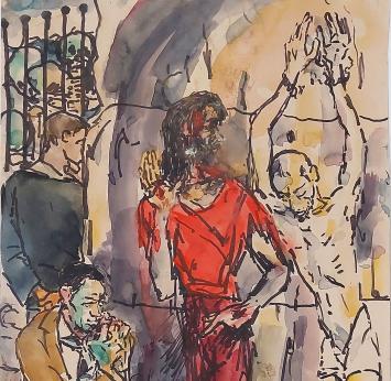Kunstwerk op papier van Georges Creten