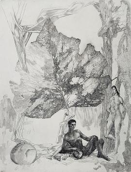 Gravure uit 1968 van de Mechelse kunstenaar Gustaaf De Bruyne