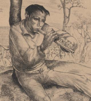 Gravure van de Mechelse kunstenaar Gustaaf De Bruyne
