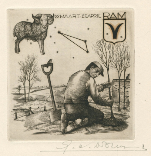Gravure van de Belgische kunstenaar Gustaaf De Bruyne kopen