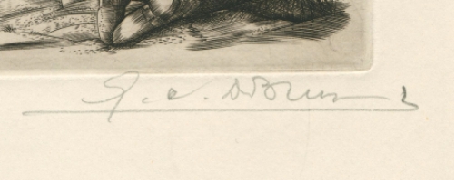 Gustaaf De Bruyne met een fijne gravure