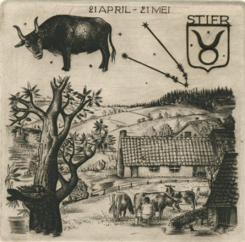 Gravure  van Gustaaf De Bruyne uit de dierenriem