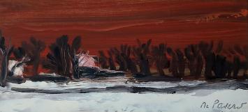 G. De Pauw met schilderij op papier