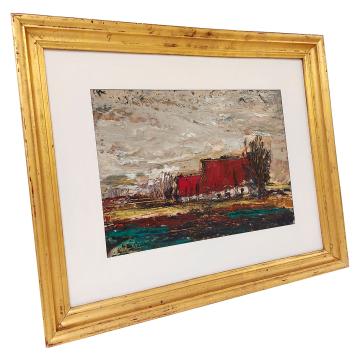 Woest landschapje met boerderij