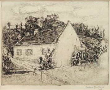 Kunstwerk van Gustave Den Duyts kopen, watermolen