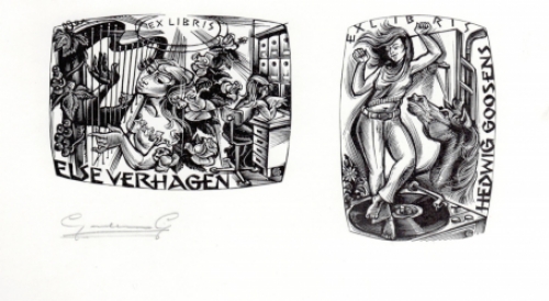 Houtdruk Ex librissen