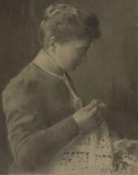 Geo Geirnaert met een potloodtekening uit 1902