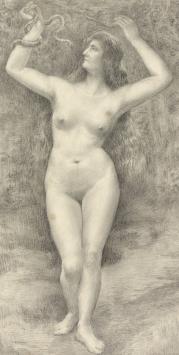 Geo Geirnaert met een potloodtekening uit 1933