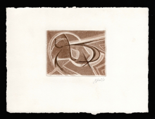Abstract grafisch kunstwerkje van de Gentse kunstenaar Gustaaf Prils
