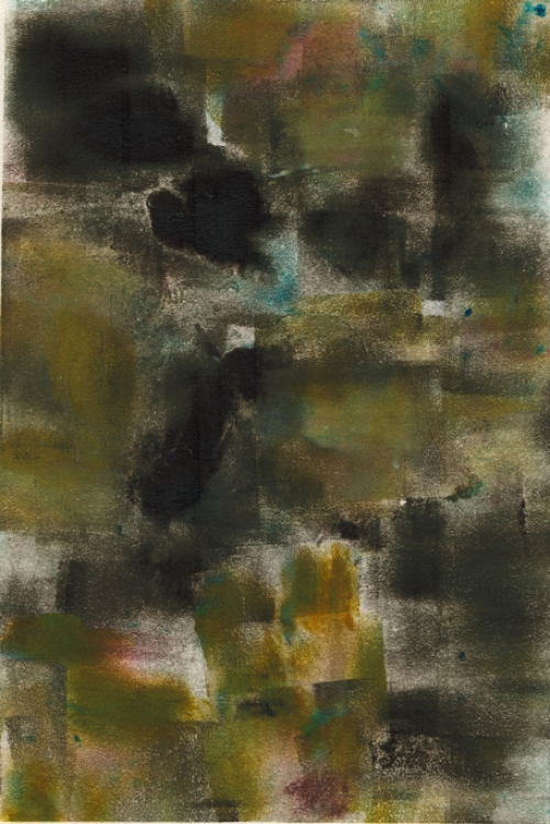 Gustaaf Prils  met een abstract grafisch kunstwerkje