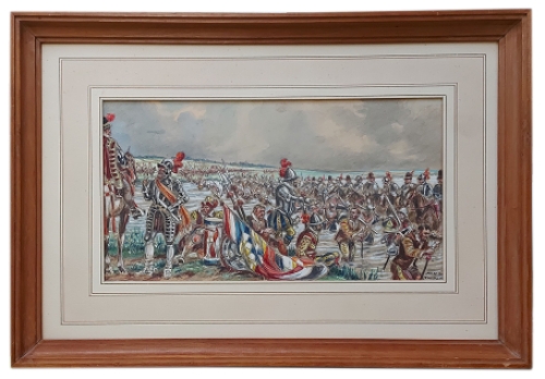 James Thiriar met een waterverfschilderij